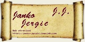 Janko Jergić vizit kartica